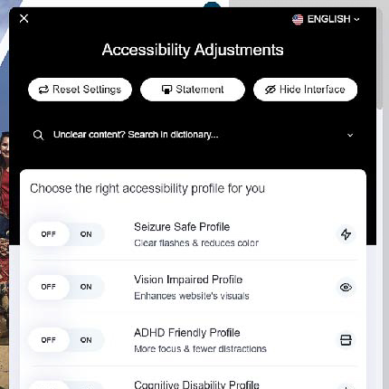 screenshot of accessibility features of an online document